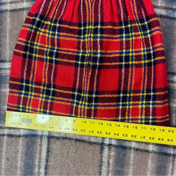 VINTAGE RED PLAID MINI SKIRT WAIST 11.5’’ LENGTH 17’’ - Picture 5 of 13
